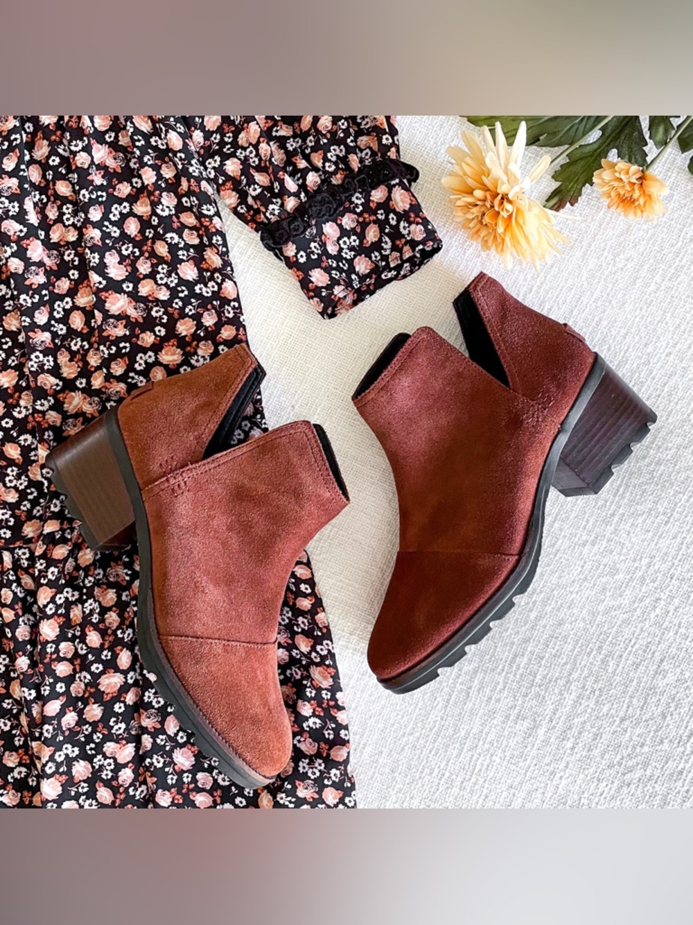 Sorel suede ankle boots.